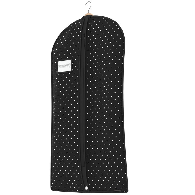 HANGERWORLD 40inch Garment Bag for Suits and Dresses Bags for Closet Storage Breathable Clothes Cover Dust Protector (1 Pack, Black Polka) - Image 2